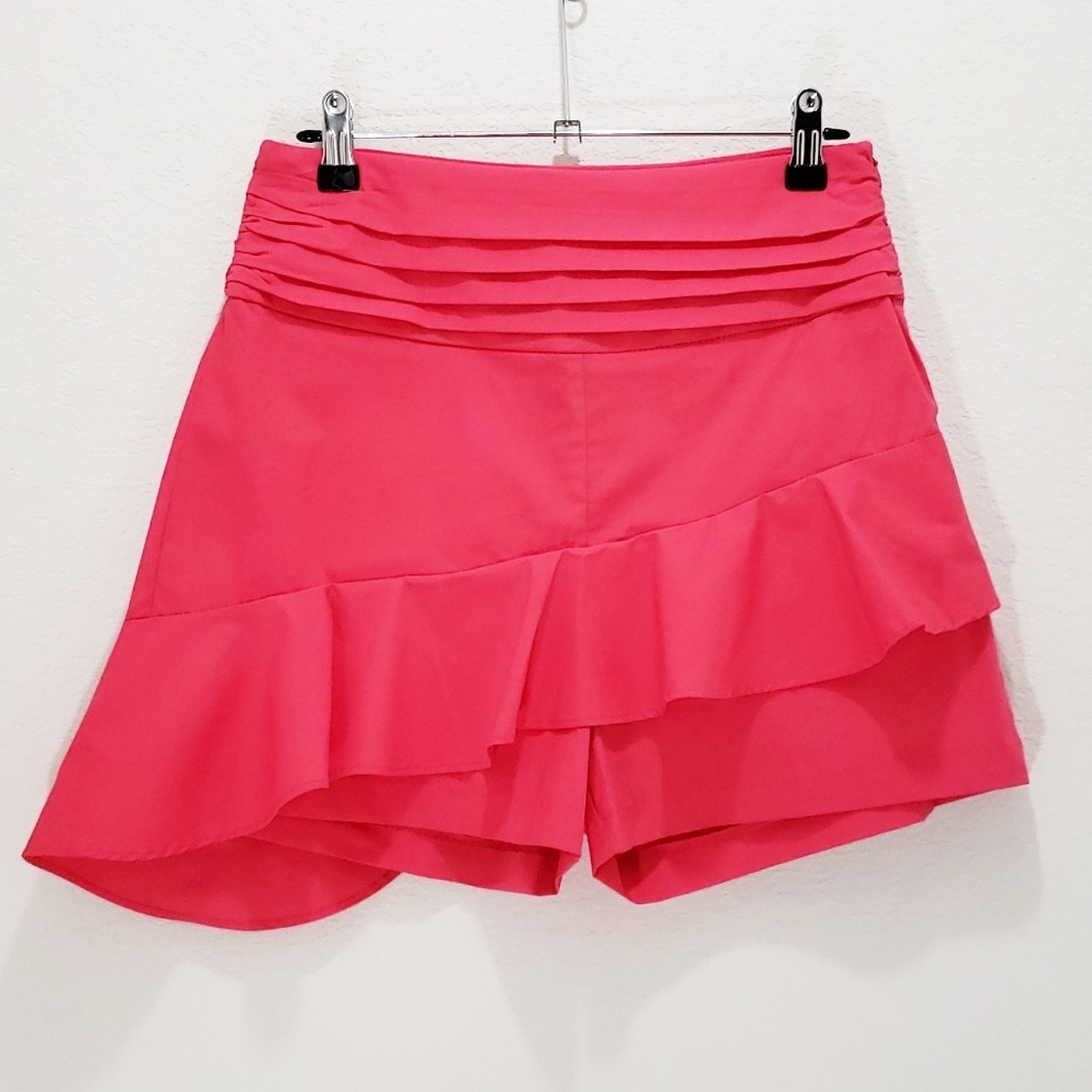 Zara Shorts NWT Pink High Waisted Flounce Ruffle